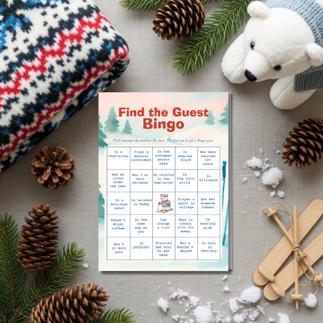 Après Bébé Finde den Gast Bingo Karte (Après Bébé Find The Guest Bingo Card)
