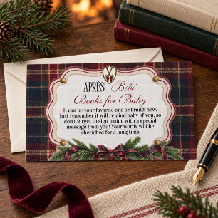 Après Bébé Preppy Ski Weihnachtsbuch Baby Shower Begleitkarte