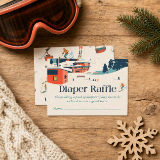 Après Bébé Retro Baby Shower Windel-Raffle-Einlage Visitenkarte