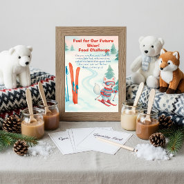 Après Bébé ski  Baby Food Challenge Game Sign  Einladung