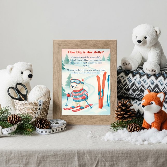 Après Bébé Ski Baby How Big Is Her Belly sign Einladung (Après Bébé Ski Baby How Big Is Her Belly sign)