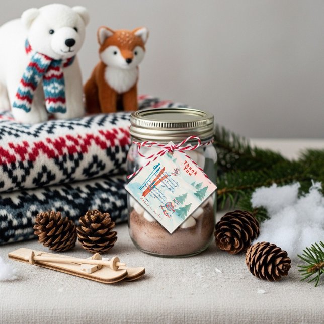 Après Bébé Ski Baby Woodland Animals Winter Geschenkanhänger (Après Bébé Ski Baby Woodland Animals Winter Favor Tags)