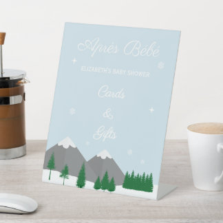 Après Bébé Winter Baby Shower Karten & Geschenke Sockelschild