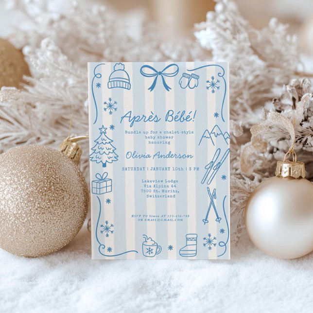 Après Bébé Winter Boy Registry QR Code Baby Shower Einladung (Von Creator hochgeladen)