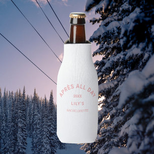 Après Ganztags Pink Bachelorette Ski Party Wappen Flaschenkühler
