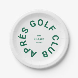 Après Golf Club Forest Green Golfers Soziales Wapp Pappteller