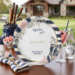Après-Golf-Junggesellinnenabschied Blau Elegant Vo Pappteller