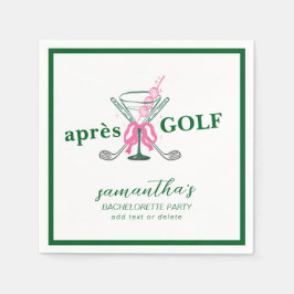Aprés Golf Martini Coquette Schleifchen Junggesell Serviette