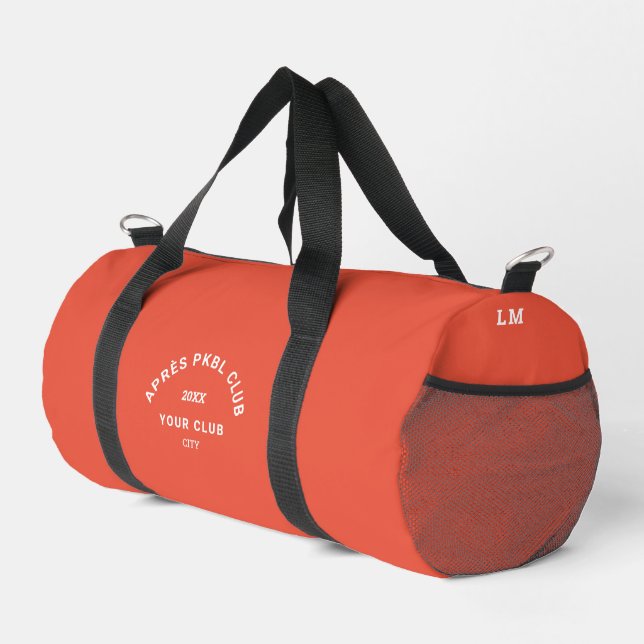 Après PKBL Wappen Monogram Orange Pickleball Duffle Bag (Rechte Ecke)