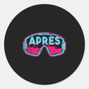 Après, Retro-Ski-Schneebrett-Vintage 80er 90er Ski Runder Aufkleber