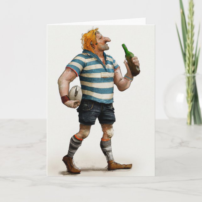 Après Rugby Greeting Card Feiertagskarte (Vorderseite)