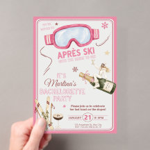 Après-Ski-Acryljunggesellenabschiedseinladung