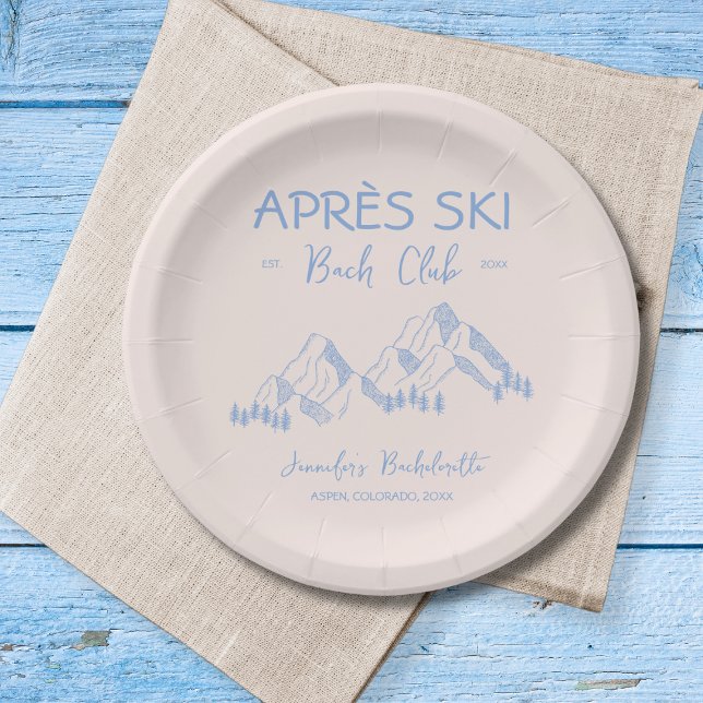 Apres Ski Bach Club Pinacoteca Casa Rusca Pappteller (Apres Ski Bach Club Blue Winter Bachelorette Paper Plates)