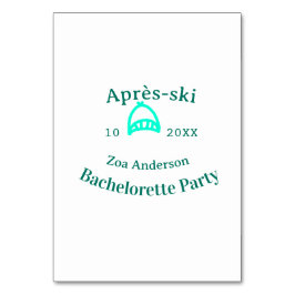 Après-ski bachelorette party turquoise hat name da tischnummer