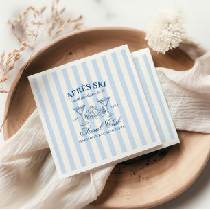Apres Ski Blue Streifen Bachelorette Serviette