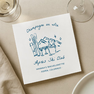 Après-Ski-Champagner auf Eis Winter-Abschiedsparty Serviette