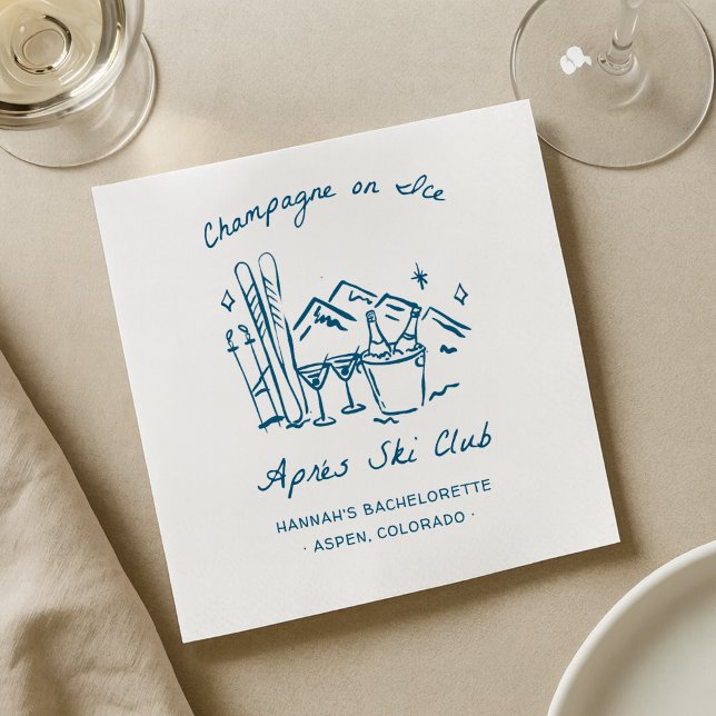 Après-Ski-Champagner auf Eis Winter-Abschiedsparty Serviette (Von Creator hochgeladen)