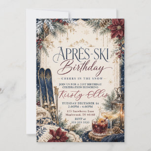 Après-Ski Cheers im Schnee 21. Geburtstag Einladung