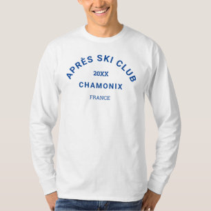 Après Ski Club Blue Ski Resort Crest White Herren T-Shirt