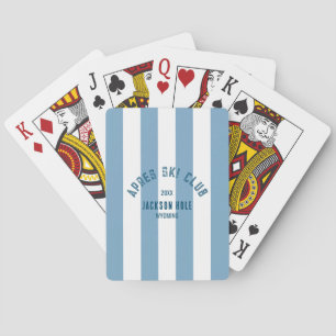 Apres Ski Club Custom Retro Blue Cabana Strip Spielkarten