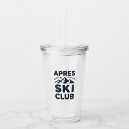 Apres Ski Club Mountain Logo - Custom Mens Winter  Acryltrinkbecher