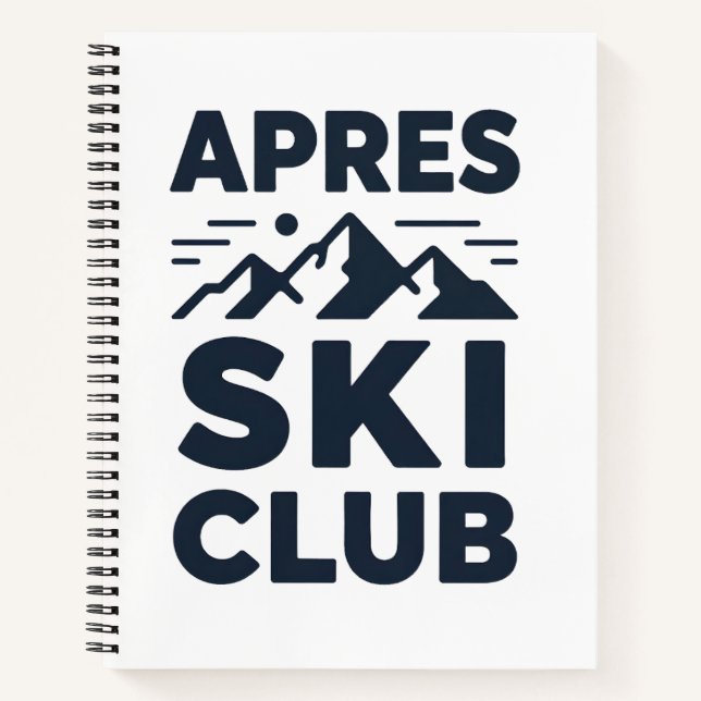 Apres Ski Club Mountain Logo - Custom Mens Winter  Notizbuch (Vorderseite)