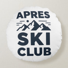 Apres Ski Club Mountain Logo - Custom Mens Winter  Rundes Kissen