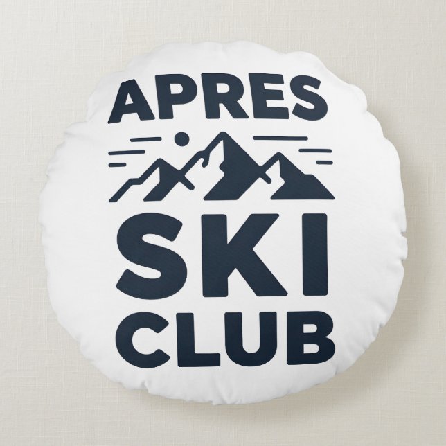 Apres Ski Club Mountain Logo - Custom Mens Winter  Rundes Kissen (Vorderseite)