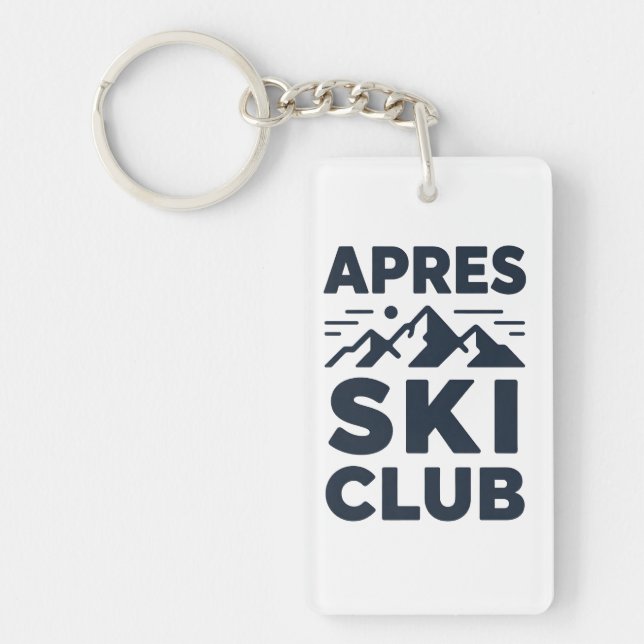 Apres Ski Club Mountain Logo - Custom Mens Winter  Schlüsselanhänger (Vorderseite)