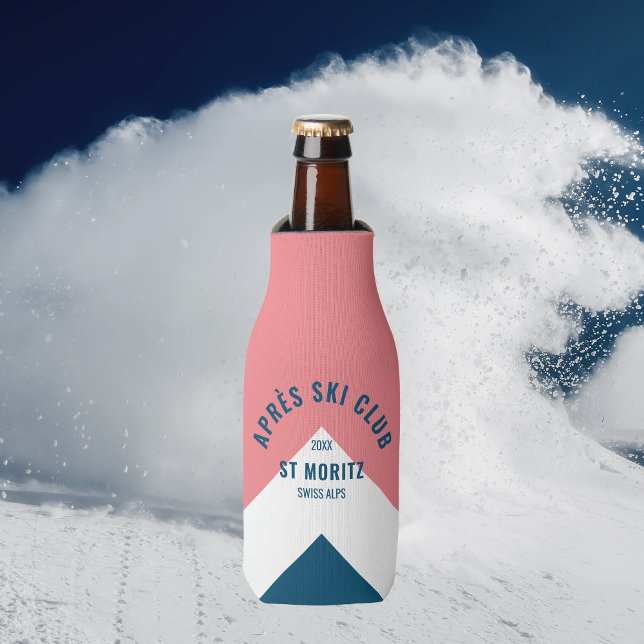 Après Ski Club Retro Rosa Navy Winter Flaschenkühler (Von Creator hochgeladen)