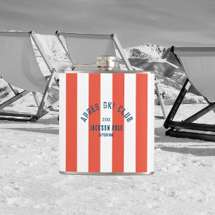 Apres Ski Club Retro Roter Streifen - individuelle Flachmann