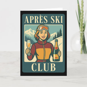 Après Ski Club Retro Skifahren Apres Ski Winterfer Karte