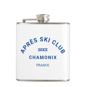 Après Ski Club Royal Blau Winter Skigebiet Wappen Flachmann