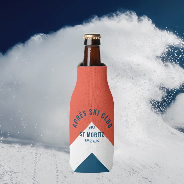 Après Ski Club Vintag Red Navy Winter Flaschenkühler (Von Creator hochgeladen)