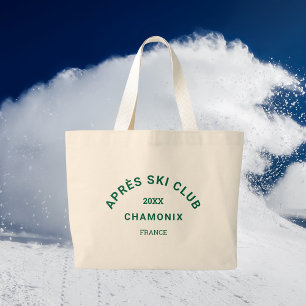 Après Ski Club Winter Green Ski Resort Wappen Jumbo Stoffbeutel