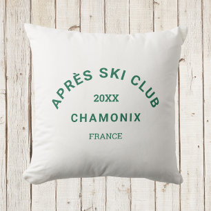 Après Ski Club Winter Green Ski Resort Wappen Kissen