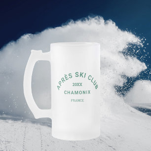 Après Ski Club Winter Green Skigebiet Wappen Mattglas Bierglas