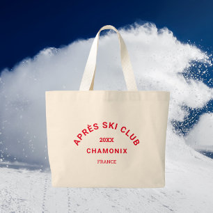 Après Ski Club Winter Red Ski Resort Wappen Jumbo Stoffbeutel