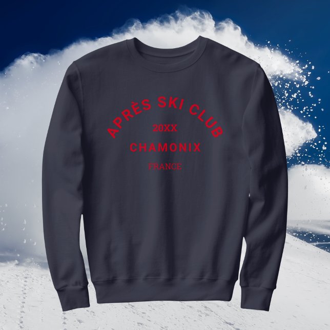 Après Ski Club Winter Red Ski Resort Wappen Mens Sweatshirt (Von Creator hochgeladen)