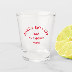 Après-Ski-Club Winter Red Skigebiet Crest Schnapsglas