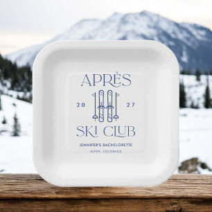 Apres Ski Club Winter Ski Junggesellinnenabschied Pappteller