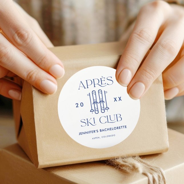Apres Ski Club Winterski Junggeselinnen-Abschied Runder Aufkleber (Von Creator hochgeladen)