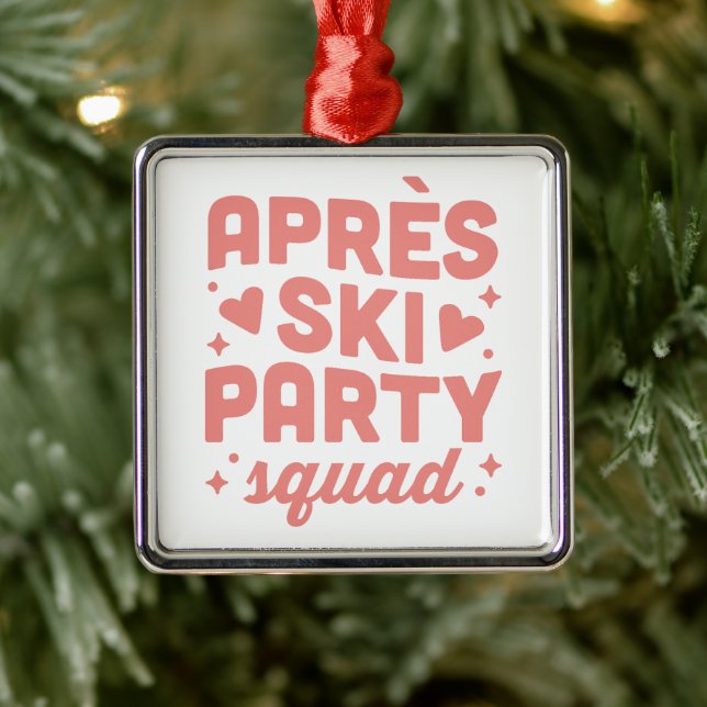 Apres ski cocktail party girl squad pink aesthetic ornament aus metall (Baum)