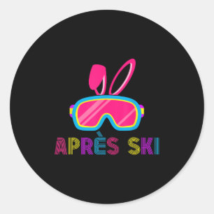 Apres Ski Friends Party Drinks Matching Bunny East Runder Aufkleber