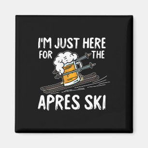 Apres Ski Funny Skier Winter Skipass Magnet