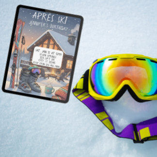 Après-Ski-Geburtstagsfeier Einladung