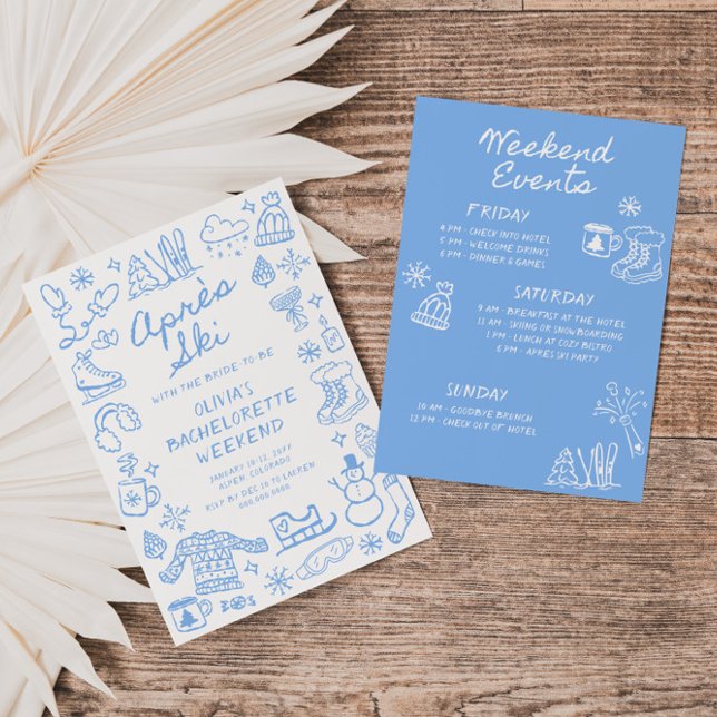 Après Ski Hand Drawn Winter Bachelorette Einladung (Von Creator hochgeladen)