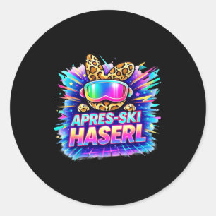 Après-Ski-Haserl-Shirt – Skifahren Winterparty-Ges Runder Aufkleber