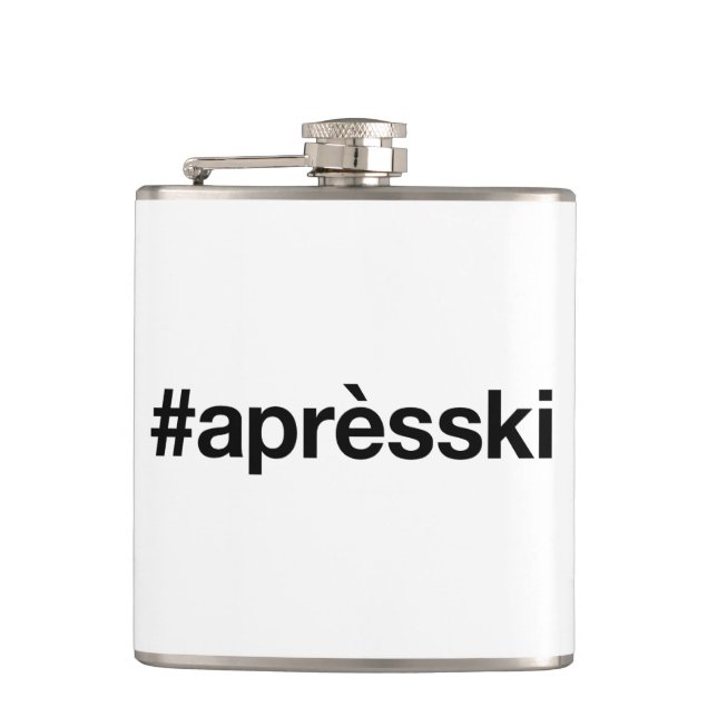 APRES SKI Hashtag Flachmann (Vorderseite)