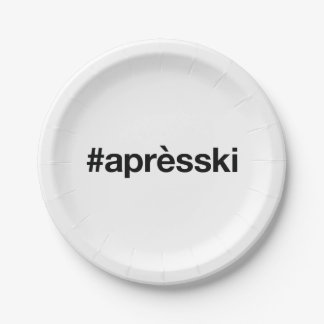 APRES SKI Hashtag Pappteller